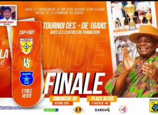 DABOU / 4ᵉ ÉDITION DU TOURNOI DES U16 / CAF-FOOT ET ETOILE VERTE POUR LE BOUQUET FINAL